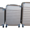 ABS Trolley Luggage Set with 360 Spinner Wheels - 3 Piece - Gold/Grey