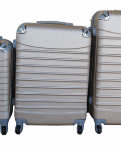 ABS Trolley Luggage Set with 360 Spinner Wheels - 3 Piece - Gold/Grey