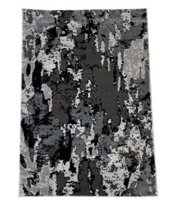 Abstract Grey & Blackish Area Rug - 180 x 120 cm
