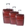 Acesa Classy Luggage Set of 3 PU Leather Travel Suitcase Set - Red