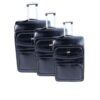 Acesa Luggage Set of 3 Leather Travel Suitcase Set - Black
