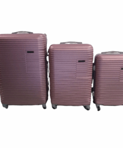 Acesa - Premium 3 Piece Avi Hard Outer Shell Rose Gold Luggage Suitcase Set