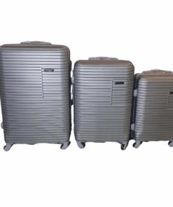 Acesa - Premium 3 Piece Avi Hard Outer Shell Travel Luggage Silver Set