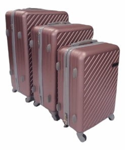Acesa - Quality 3 Piece 27" Hard Shell Z-Type Travel Luggage Suitcase Set - Rose Gold
