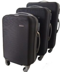 Acesa Quality 3 Piece Hard Outer Shell Luggage Set - Black
