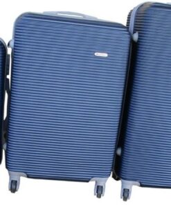 Acesa Quality 3 Piece Hard Outer Shell Luggage Set - Navy