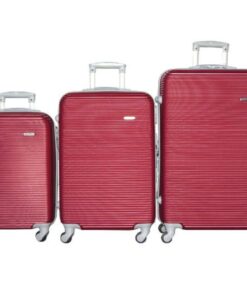 Acesa Quality 3 Piece Hard Outer Shell Luggage Set - Red