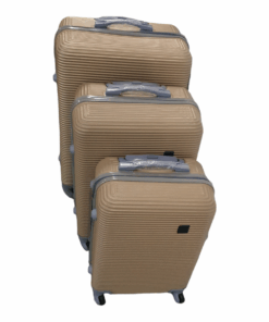 Acesa - Quality 3 Piece Hard Outer Shell Travel Luggage Suitcase Set-Beige