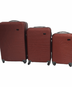 Acesa - Quality Hard Outer Shell 3 Piece Travel Luggage Suitcase Set - Red