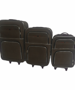 Acesa - Quality Trolley 3 Piece Travel Luggage MZ Suitcase Set - Brown