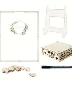 Acrylic Wedding Guest Book Alternative Frame Drop Box With Stand Signs