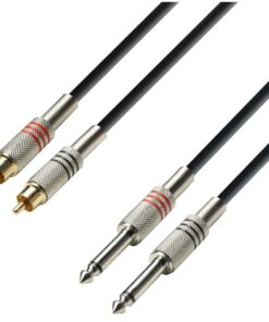 Adam Hall Cables K3TPC0300 2 x RCA male to 2 x 6.3mm Jack mono 3m