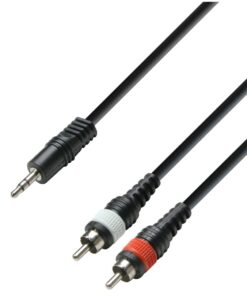 Adam Hall Cables K3YWCC0300 3.5mm Jack stereo to 2 x RCA male 3m