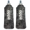 Addo Elite Runners Silicone Water Bottle Twin Pack - 450ml - Black