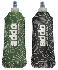 Addo Elite Runners Silicone Water Bottle Twin Pack - 450ml - Black, Green