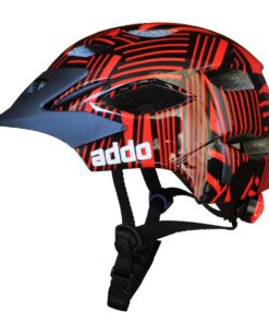 Addo Joytrack Downshell Youth Bicycle Helmet with Rear Light - Black Red Seeker