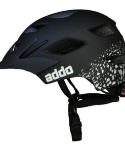 Addo Joytrack Downshell Youth Bicycle Helmet with Rear Light - Black Silver