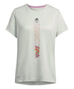 adidas Women's Agravic Short Sleeve Trail Running T-Shirt - Green - XL