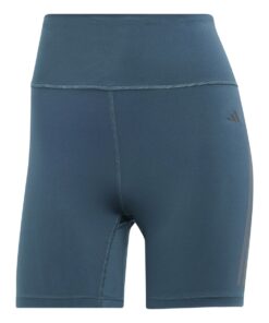 adidas Women's Daily Run 3 Stripes 5 Inch Running Tights - Teal Green - L