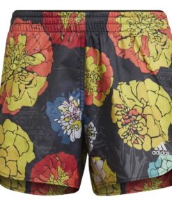 adidas Women's Run Fast Flower 4-Inch Running Shorts - L