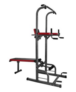 Adjustable All-in-One Pull-Up Bar Tower Dip Station with Bench Bar -E8-6-2