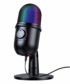 Adjustable Angle Desktop Microphone With Noise Reduction - Black