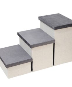 Adjustable Dog Steps Stairs With 3 Storage Boxes Foldable