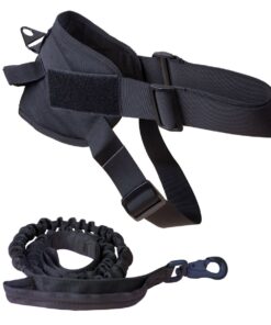 Adjustable Dog Vest Harness & Leash - Black - L