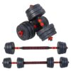 Adjustable Dumbbell Set With Extension Bar Conversion to Barbell 2-in-1 - 20kg