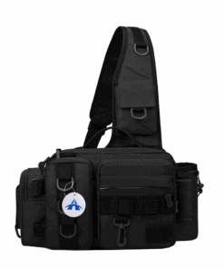 Adjustable Fishing Tackle Bag Fishing Gear Bag Waterproof Storage Bag - Black