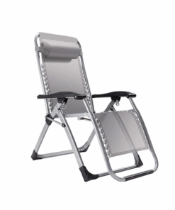 Adjustable Headrest Patio Folding Reclining Chair - White