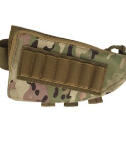 Adjustable Military Airsoft Rifle Stock Ammo Pouch for Hunting - CP