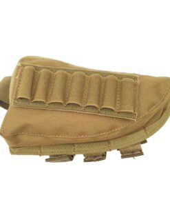 Adjustable Military Airsoft Rifle Stock Ammo Pouch for Hunting - Khaki