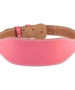 Adjustable Padded Leather Lifting Belt - Gym Belt - Pink - M