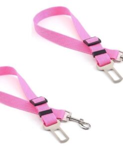 Adjustable Safety Pet Seat Belt - 2 Pack - Pink