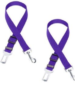 Adjustable Safety Pet Seat Belt - 2 Pack - Purple