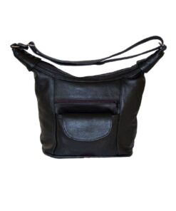 Adjustable Shoulder Straps ladies Handbag Leather - Coffee