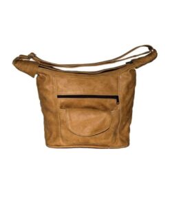 Adjustable Shoulder Straps ladies Handbag Leather - Tan