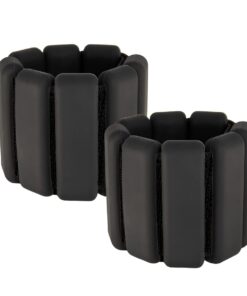 Adjustable Silicone Weighted Bracelet Wrist Bangles for Home Gym Workout - Black