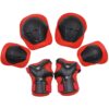 Adjustable Sports Protective Gear Guards Set for Kids-Pack of 6(Red)