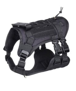 Adjustable Tactical Dog Vest Harness With Handle and McDog (TM) Keyring - L