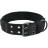 Adjustable Tactical Nylon Dog Training Collar with Metal Buckle - Black