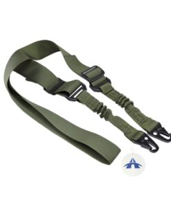 Adjustable Tactical Two Point Bungee Rifle Gun Sling Strap - Army Green