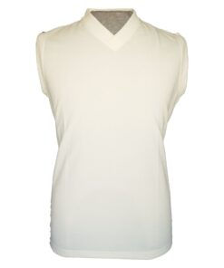 Admiral Sleeveless Polyester Cricket Pullover - Ivory - 3XL