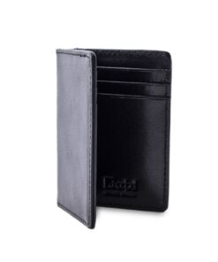 Adpel Bari Italian Leather Two Fold Business Card Holder - Black