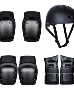 Adult & Child Skateboard Balance Wheel Protector Pads & Helmet 7 Piece Set - L - L