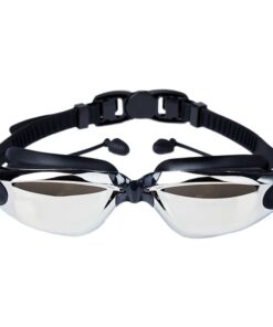 Adult Myopia Swimming Goggles Anti Fog Eyewear Diving Goggles - Black