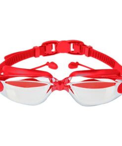 Adult Myopia Swimming Goggles Anti Fog Eyewear Diving Goggles - Red