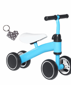 Adventure's 4-wheel Walker Bike Without Pedals And Handmade Keyholder - Blue
