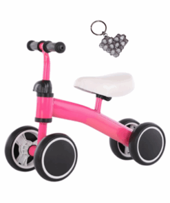 Adventure's 4-wheel Walker Bike Without Pedals And Handmade Keyholder - Pink